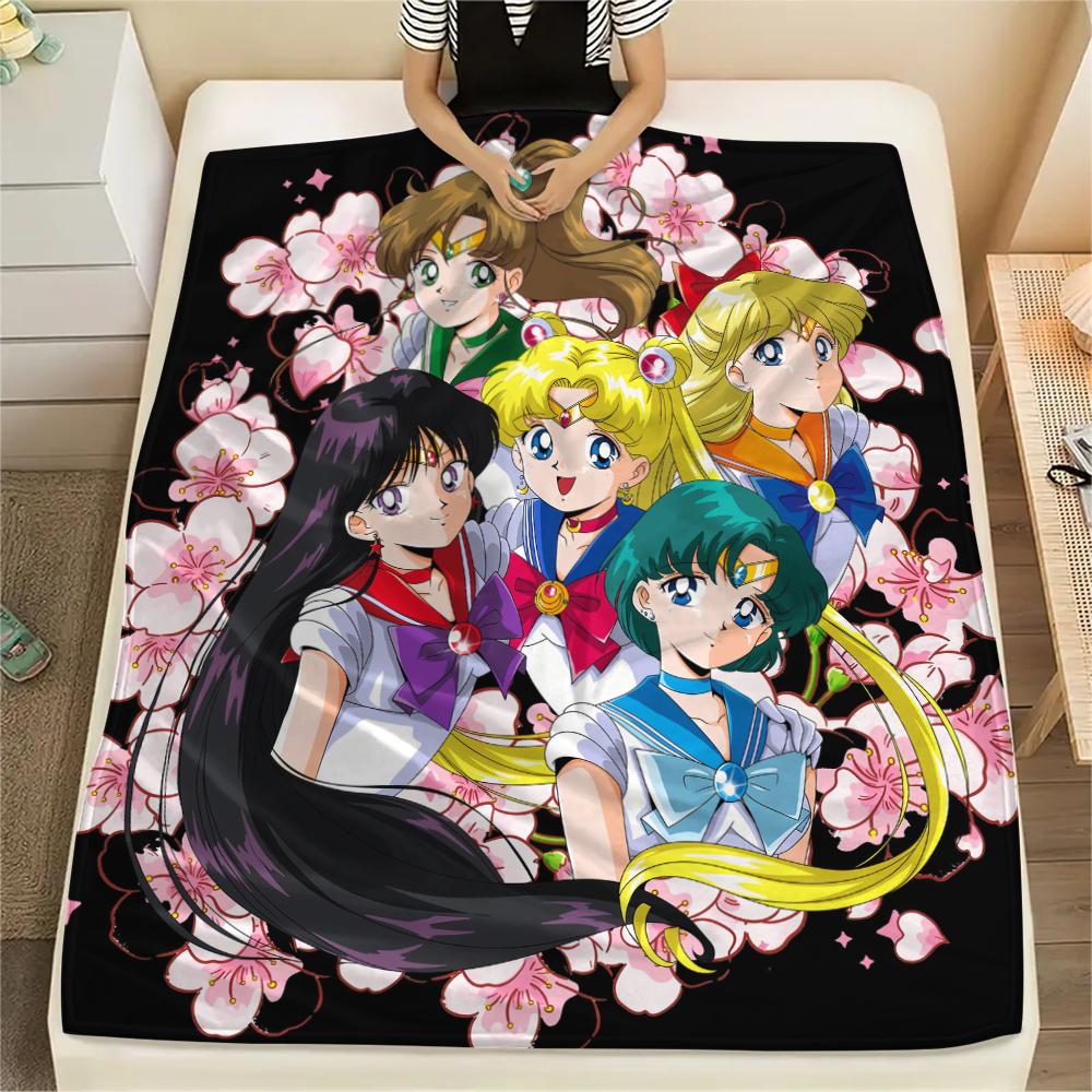 

Sailor Moon Silhouette Blanket, Sailor Moon Fan Cozy Throw, Great Gift.chl 75x90cm