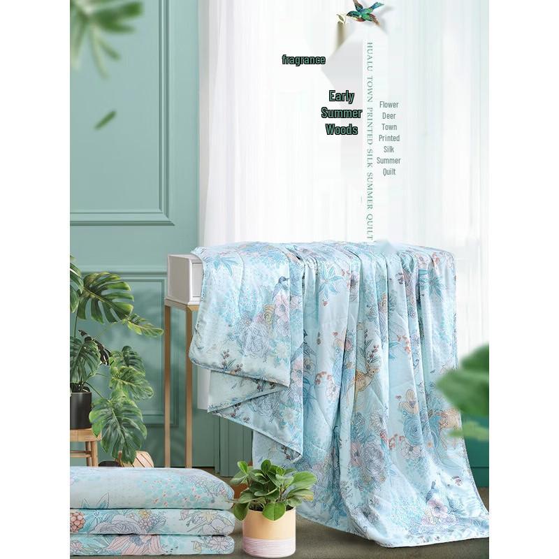 FUANNA Antibacterial Tussah Silk Summer Cooling Duvet