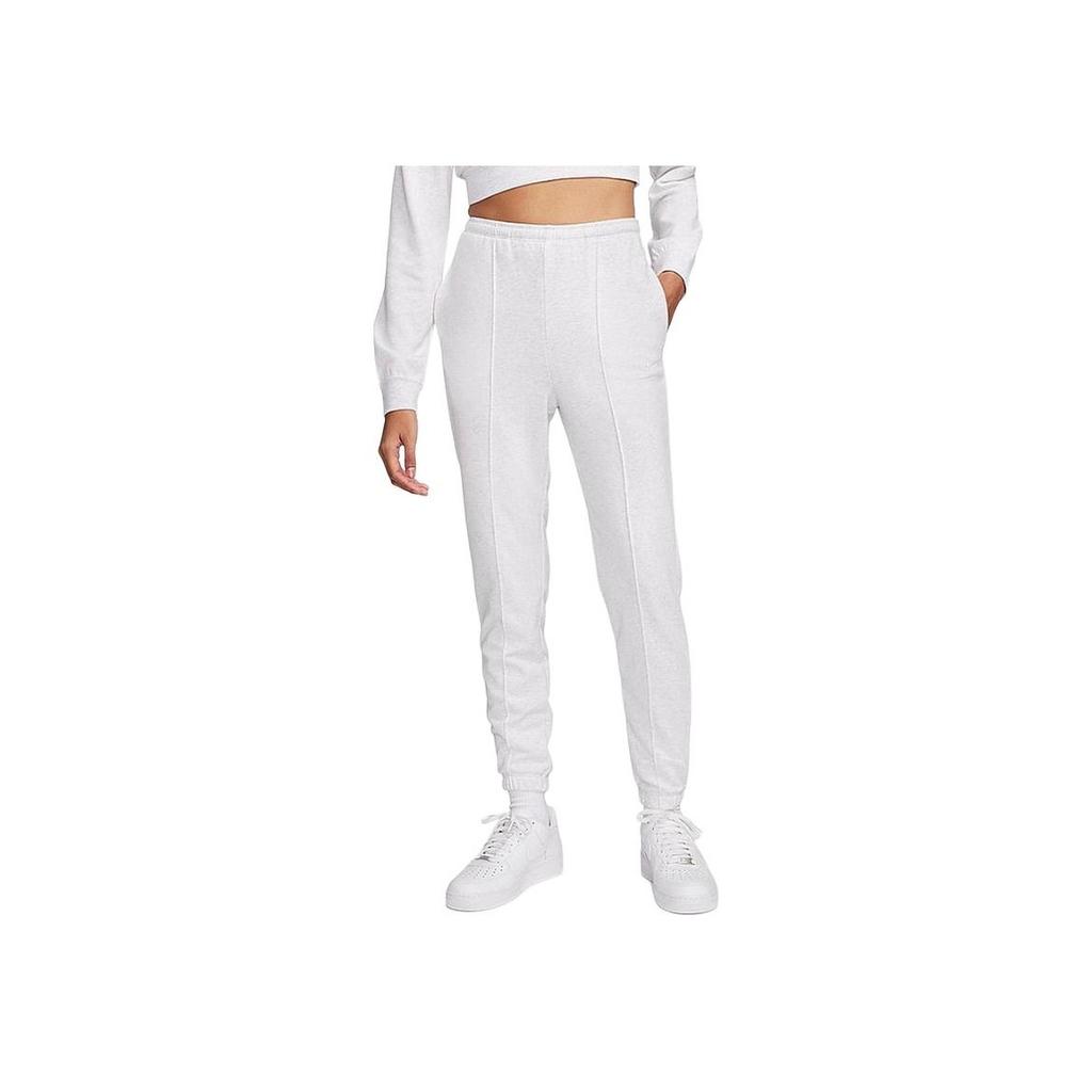 Nike Pure Color Comfortable And Simple Skin-Friendly Mid-Waist Knitted Sports Pants Women Bottoms White FN2435-051