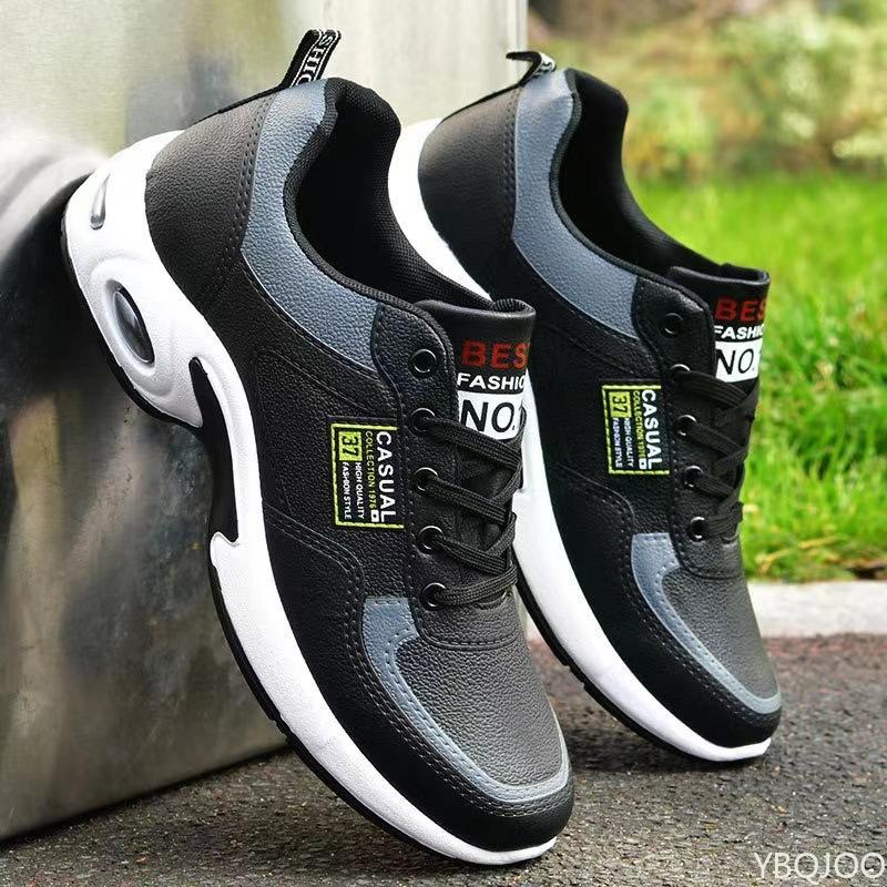

Fashion Trendy Men s Air Cushioned Sports Shoes New Breathable Lightweight Anti Slip Running Shock-absorbing Casual Men Vulcanized Shoes 44 чёрный