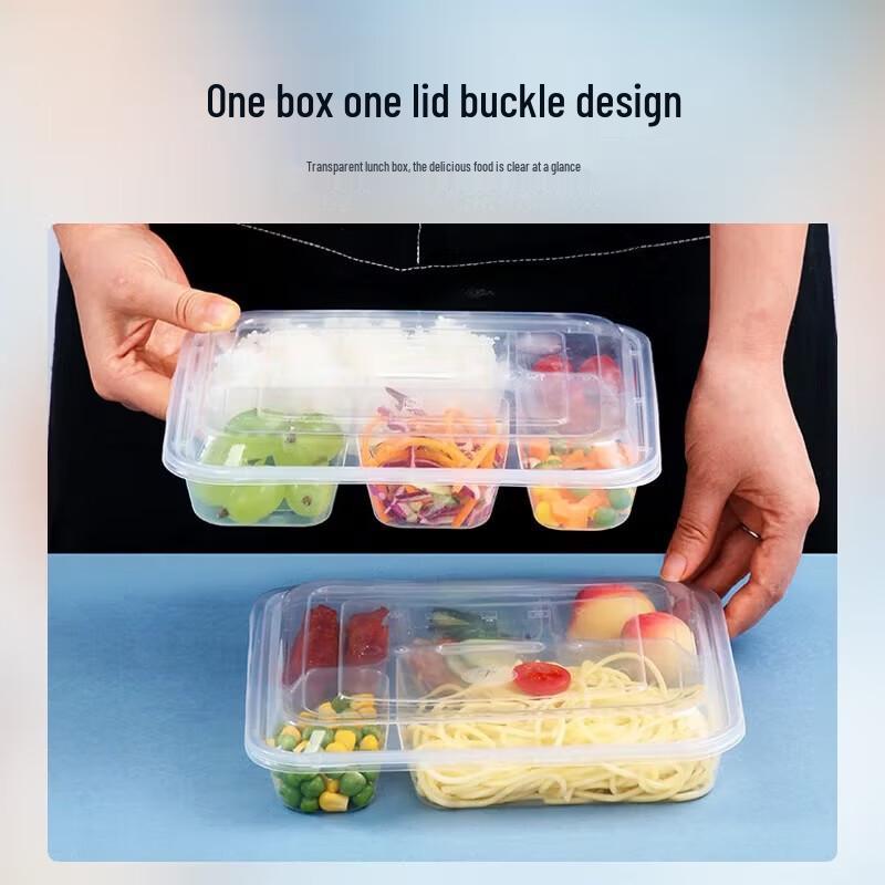 Disposable 5-Compartment Meal Prep Containers