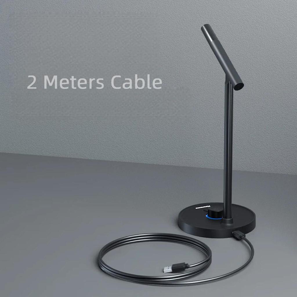 Newmine Computer Microphone, USB Wired Desktop Noise-Cancelling Microphone, Black