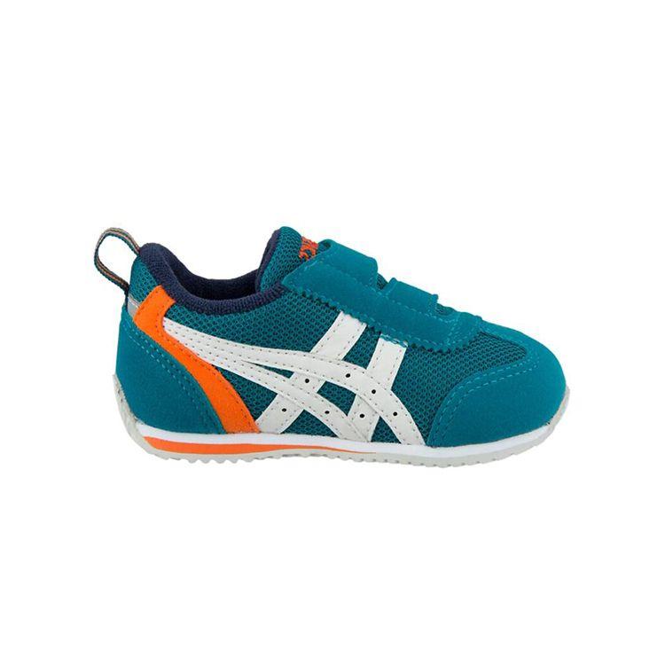 Asics Idaho Mini Baby 3 Velcro Casual Durable Breathable Low Top Running Shoes Peacock Blue Baby sneaker TUB165-300