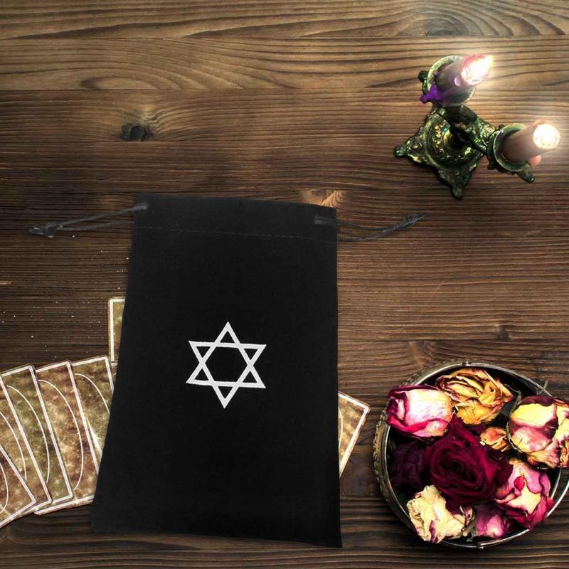 Tarot Pouch Bag Velvet Hexagram Print Tarot Card Storage Bag Novel Tarot Card & Dice Storage Bag Jewelry Pouch Board Game Tarot China Mainland