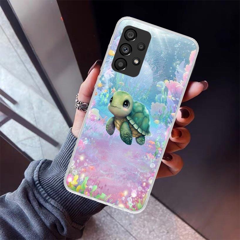 

Мультяшный чехол для телефона с морской черепахой для Samsung Galaxy A15 A25 A35 A55 A14 A24 A34 A54 A13 A23 A33 A53 A12 A22 A32 A52 A05S A Samsung A15