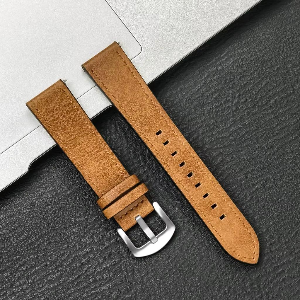 20mm 22mm Leather Strap for Redmi Watch 5 / 3 Active Lite Soft Business Wristband Strap for Samsung Galaxy Watch 7 6 5 4 Classic