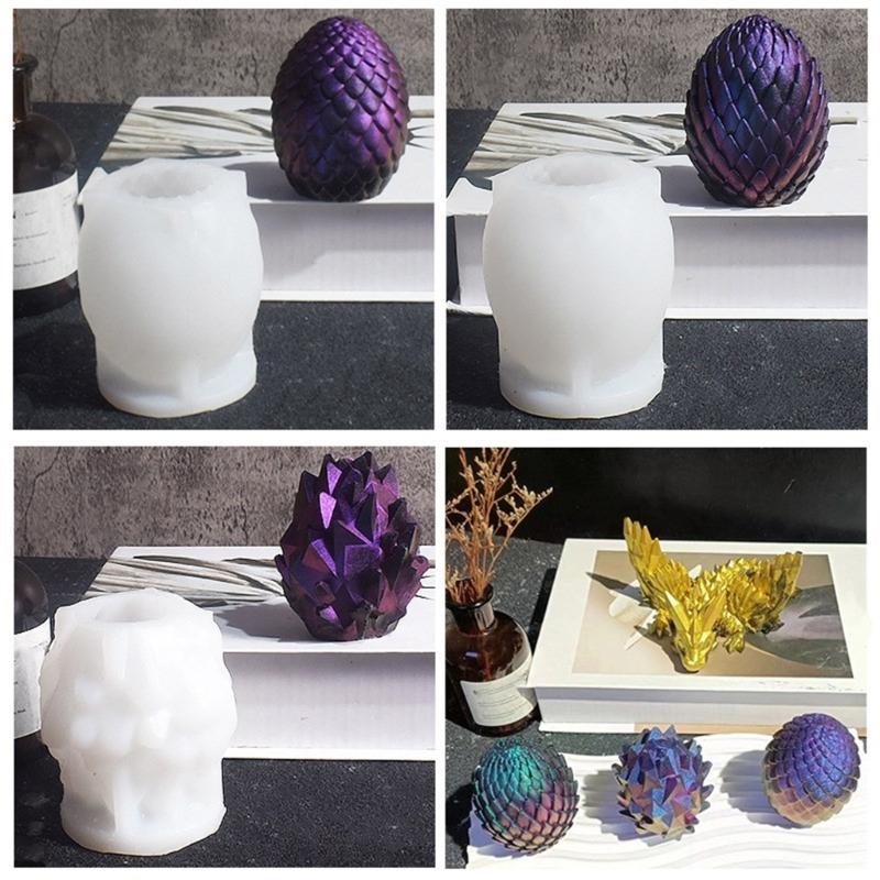 Silicone Crystal Dragon Mold Realistic Dragon Figurines Crafting Mould Animal Epoxy Resin Molds for Handmade Crafts