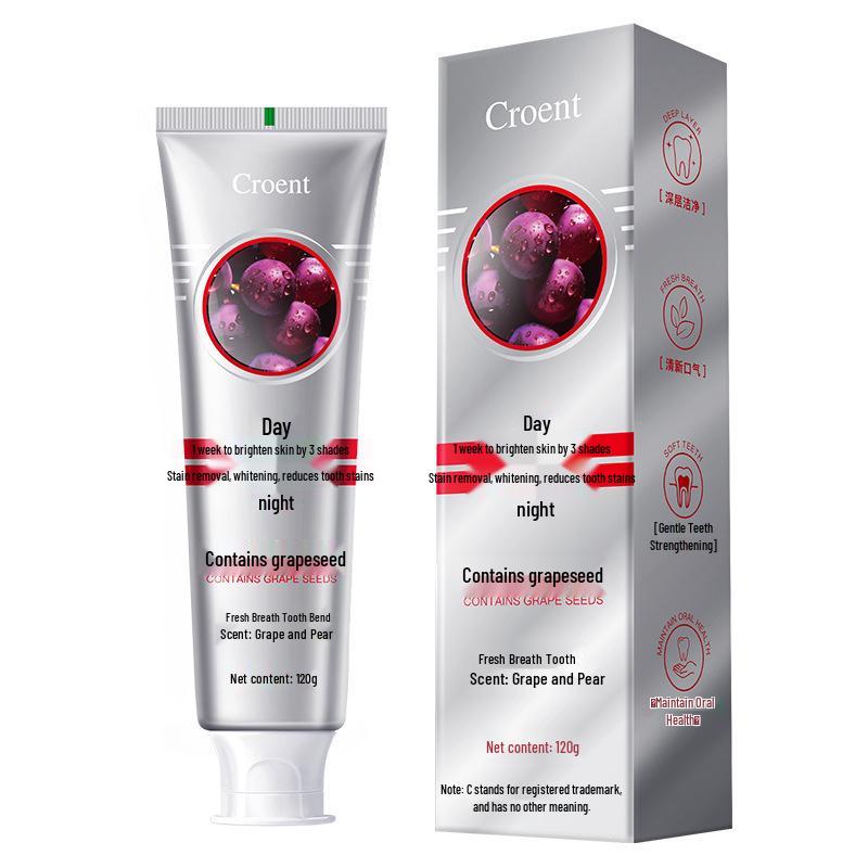 Douyin Style Grape Seed Toothpaste: Cleans, Freshens Breath, Refreshing Grape Pear Tea Flavor.