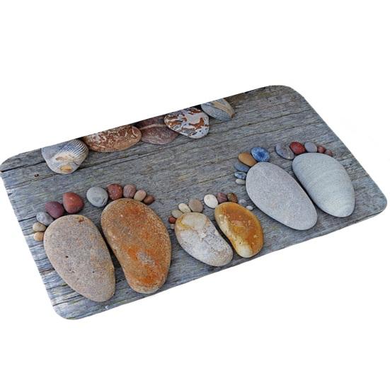 Yousheng 3D Optical Illusion Bathroom Rug Non-Slip Pebble Stone Pattern Bath Mat Quick Dry Absorbent Floor Mat for Bathroom Tub Shower Sink