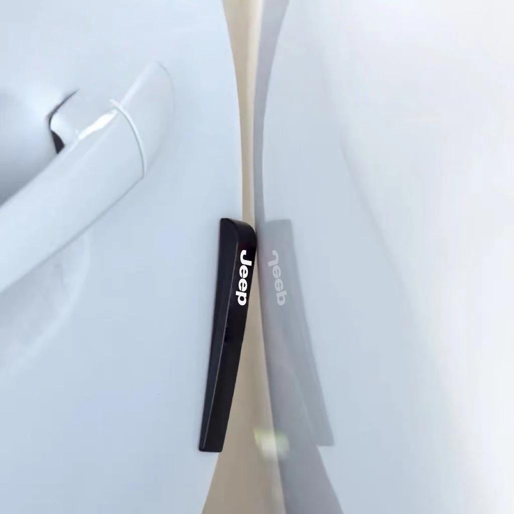 För Jeep 6 st. bilkollisionsskyddande gummilister dörr repfria klistermärken för Jeep Wrangler JL JK Renegade Grand Compass Gladia
