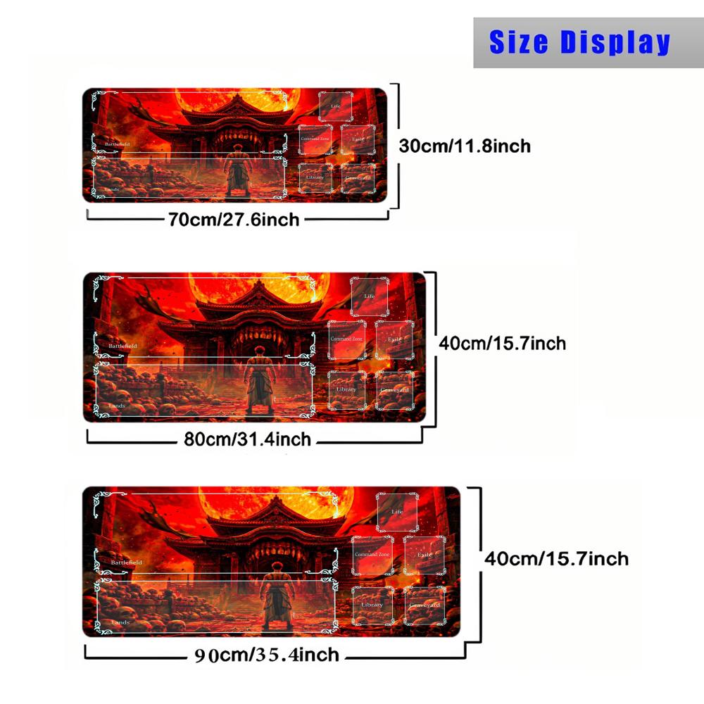Magic Hell Samurai Magic Party Mouse Pad Playmat 24"X14" MTG TCG Office Desk Mat for Work Game PC Laptop Rug Carpet MousePad