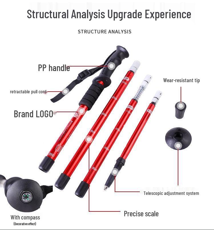 Professional Telescopic Aluminum Trekking Poles – Outdoor & Nordic Walking, Hiking, Climbing, and Mountaineering Equipment.