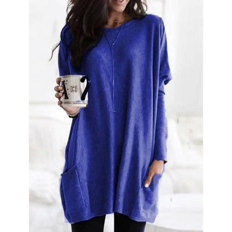 Long Sleeve Casual Pocket Pocket T-shirt T-shirt Top Long sleeve Casual Pocket T-shirt Top Women