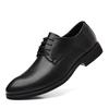 Inner height increase soft sole trend versatile leather shoes men's business dress green British four seasons wear-resistant leisure