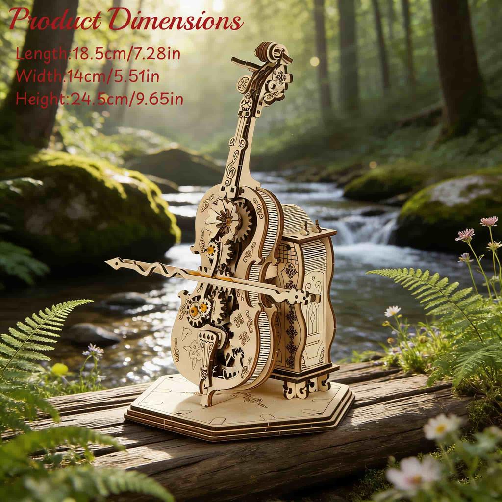 Cello 3D Wooden Puzzle Miniature : The Perfect Holiday Present Ideal Ideal for Halloween Christmas Plus Birthdays