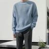 Loose Men's Pullover Knitwear Solid Color Round Neck Winter Base Layer Hong Kong Style Casual Crew Neck Sweater Autumn Winter