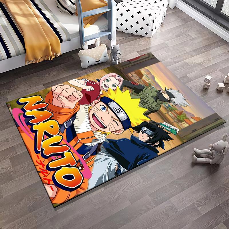 Naruto Anime Carpet with Characters and Colorful Background Design Suitable for Use As an Anti-slip for Living Room Bedroom Sofas