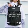 Dickies Vintage Large Capacity Flap Logo Print Polyester Backpack Unisex Backpack Black 201U90LBB19BK01-BLACK