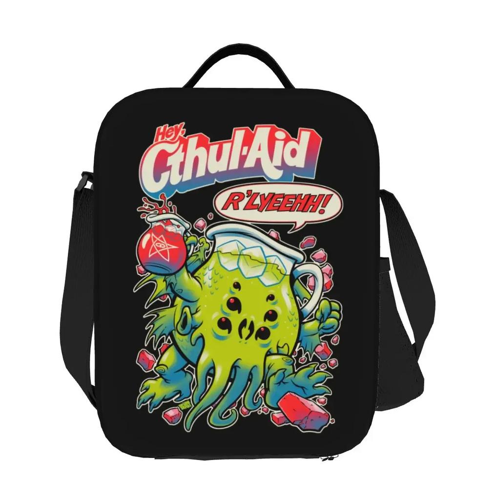 Cute Cthulhu Insulated Lunch Bags for Women Lovely Cartoon Portable Cooler Thermal Food Bento Box Kids School Children