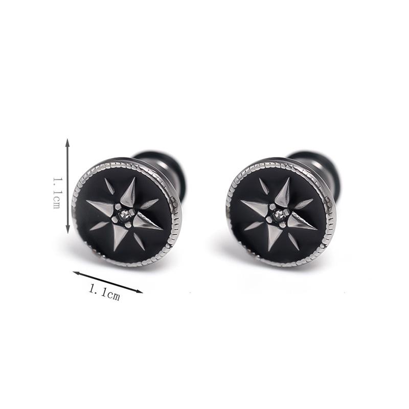 1 Pair New Style Gothic Dumbbell Stud Earrings For Men/Women Stainless Steel Punk Piercing Jewelry