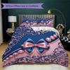 Elegant Bow Pattern Bedding Uilt Set Uilt Cover Pillowcase Home Decoration Birthday Gift (1 * Duvet Cover + 2 * Pillowcase Without Core)