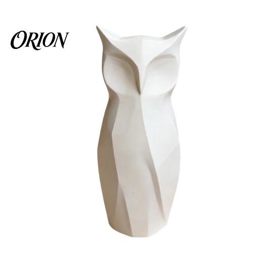 Geometric Owl Figure 3D Printed Abstract Figurine, Modern Minimalist Home Office Statue Statue, Decorative Bird Sculpture for Decoration Countertop белый