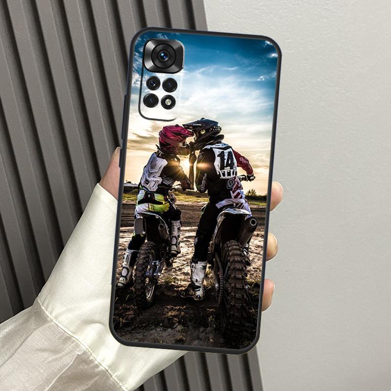 Moto Cross Motorcycle Sports Case For Xiaomi Redmi Note 13 Pro 14 12 11 10 15 Pro Plus Redmi 14C 13C 15C 10C 12C 15 Funda