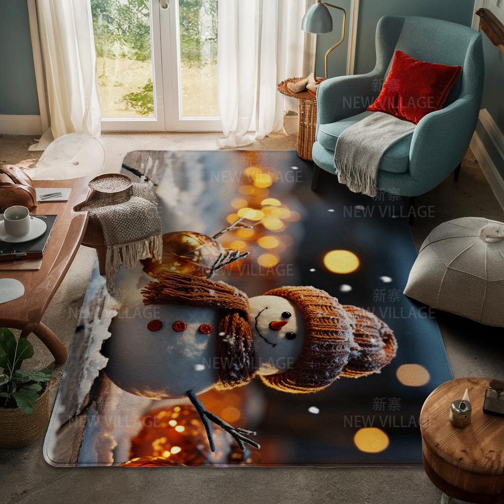 House Entrance Carpet Home Door Mat Living Room Bath Foot Bathroom Non-slip Water Absorption Rugs Bath Merry Christmas Winter