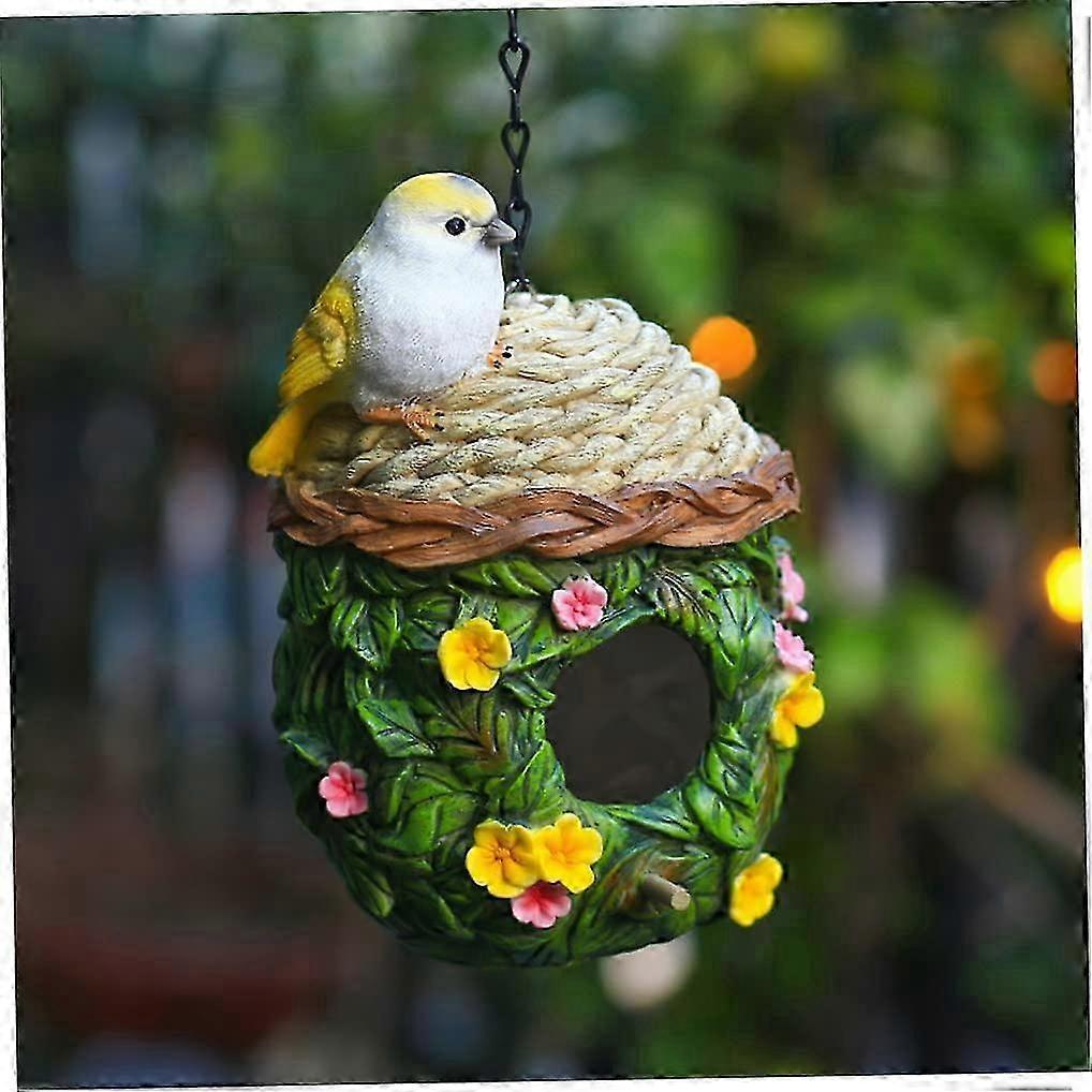Decorative Bird House, Resin Hanging Flower Bird Nest, Bird House Nesting 25-26s