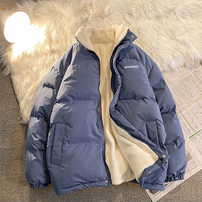 Men's Lambswool Cotton Jacket: Plush, Warm & Thickened Winter Outerwear for Couples.