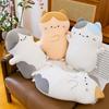 Three-flower cat throw pillow kitten plush toy sleeping doll sofa pillow girl bed pitcher doll