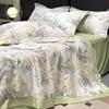 Printed Tencel Summer Quilt 4-Piece Set - Cooling Ice Silk for Naked Sleep, Smooth Gift Quilt