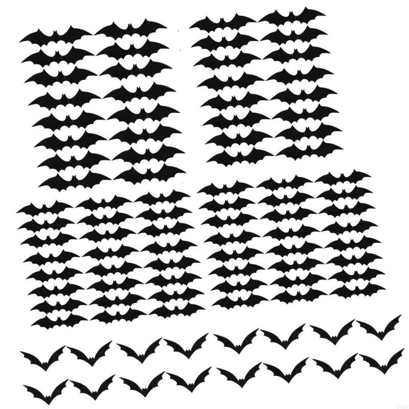 Flying Bat Decals Adhesive PVC Stickers Halloween Decorations for Wall Window
