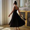 Summer New Women's Clothing Temperament Square Neck Sleeveless Waist Suspender Dress Women