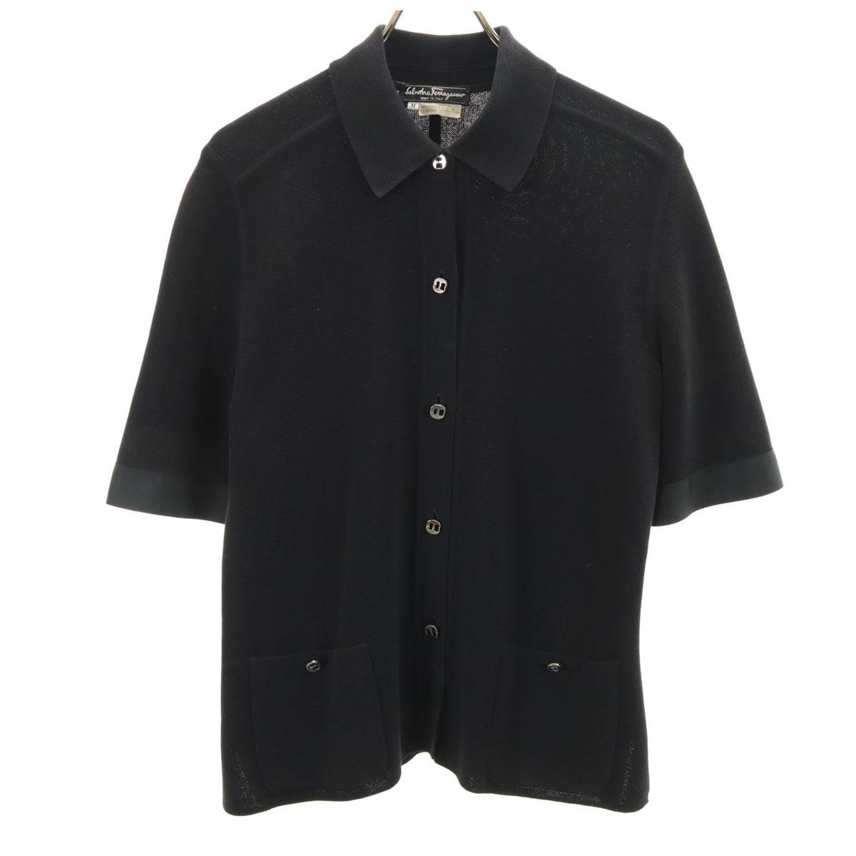 

Salvatore Ferragamo 90s Made in Italy Old Short sleeve knit cardigan M Women Used