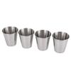 1Set/4pcs 70ml Baijiu Metal Cup, Stainless Steel Small Wine Glass 4 Cups Plus Cup Set, Camping Spirit Cup Set