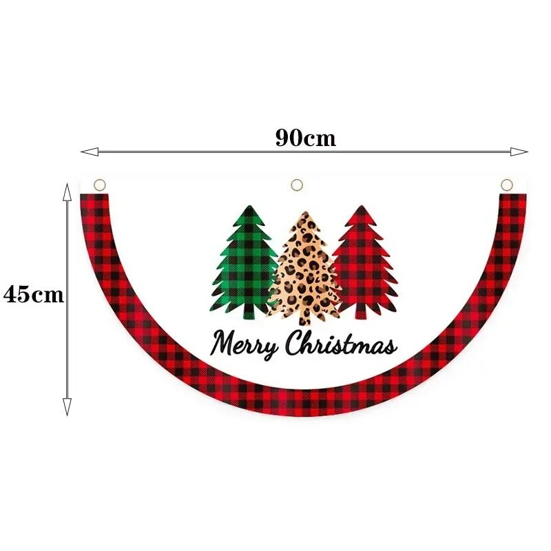 

Рождественский уличный веерный флаг-гирлянда Рождественское украшение для дома 2024 Рождественский подвесной орнамент Xmas Navidad Подарок Новый год 2023