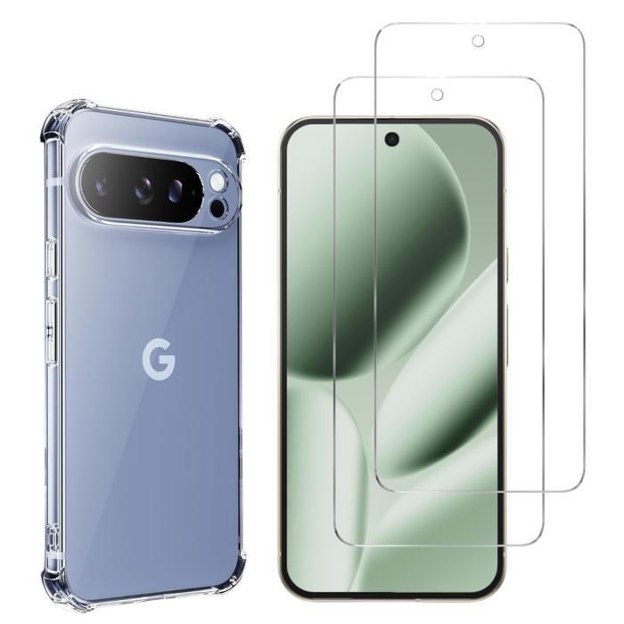 Coque antichoc - PHONILLICO - Google Pixel 10 Pro XL - Souple - Transparent - 2 Verres Trempé
