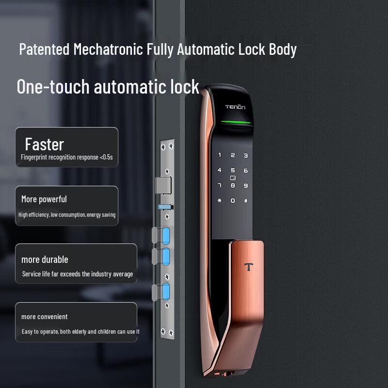 Tenon H08 A2 Smart Door Lock with 3D Face Recognition and Video Peephole