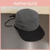 White Black Checker Pattern Women Outdoor Baseball Hat With Breathable Material