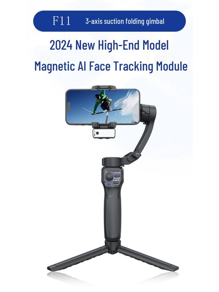 F11 Smart AI 3-Axis Handheld Gimbal for Phones with Face Tracking and Stabilization for TikTok Videos