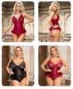 Plus Size European & American Sexy Suspender Bodysuit with Zipper and Quick Release - R81335