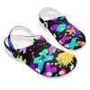 White EVA Clogs with Moon Star Print, Lightweight Slip On Garden Shoes, Breathable Beach Sandals, Indoor Outdoor Slippers for Men Women