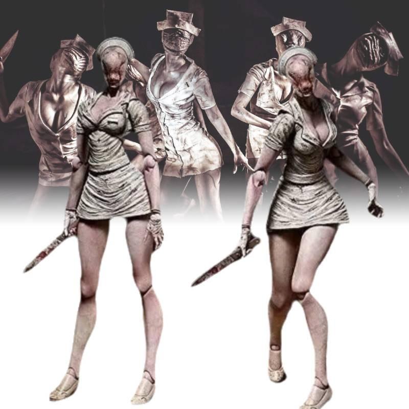 Silent Hill 2 Figma Üçgen Kafa Aksiyon Figürü Kırmızı Piramit Yüzlü Hemşire Koleksiyon Modeli