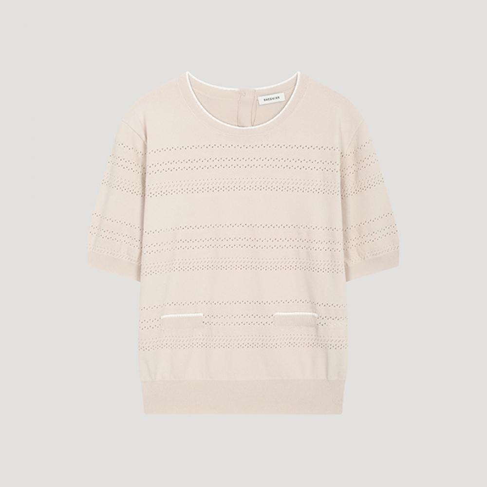

She S miSS Punching Pocket Short Sleeve Knit SSkpoo21140 Be beige/55
