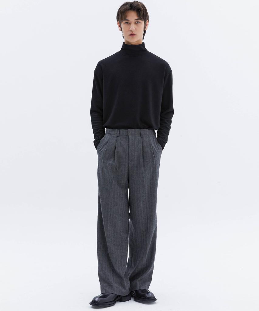 TRIP LE SENS Fw Comfort Herringbone Slacks_Light Gray