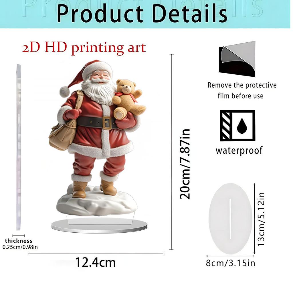 Christmas Apple 2D Acrylic Stand: Festive Desktop Decoration Gift