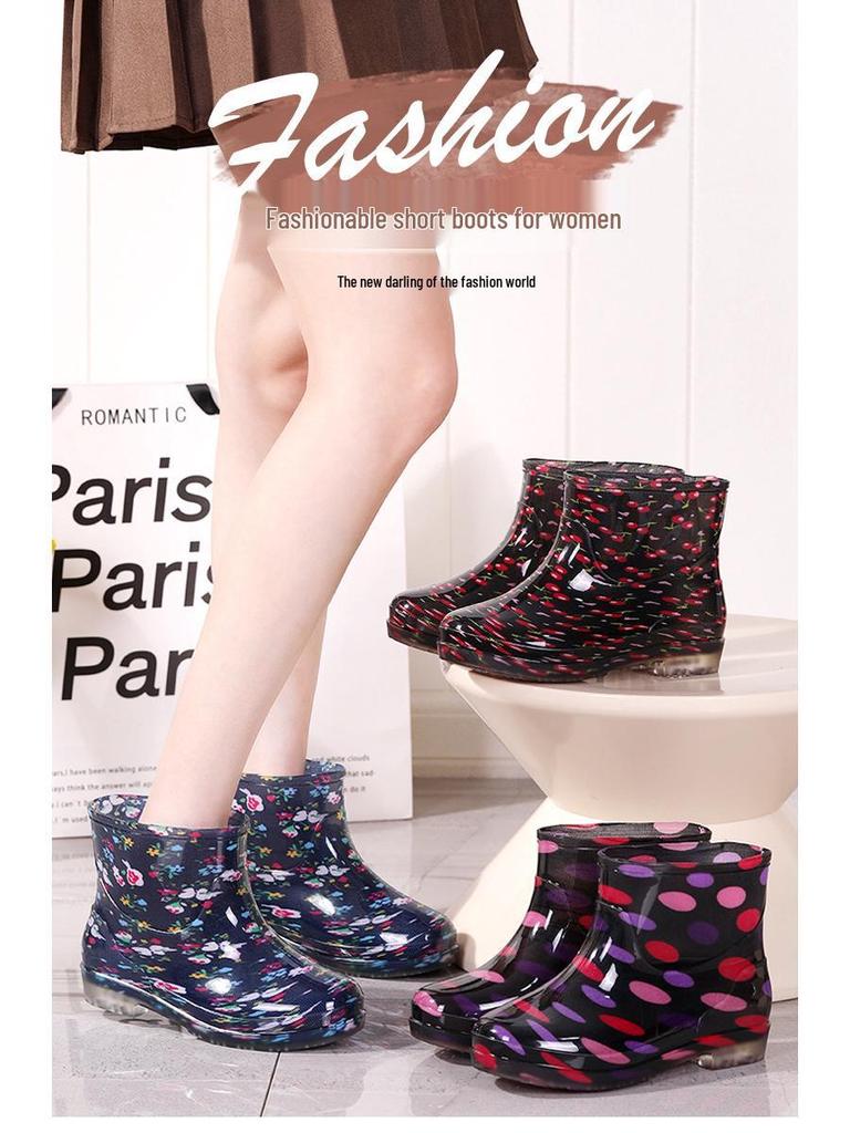 Damen Kristall Verschleißfeste Camouflage Regenstiefel - Modisches, Rutschfestes, Ganzjahres-Outdoor-Schuhwerk.