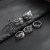 Halloween Skull Ring Set for Men Hip Hop Niche Retro Spider Exaggerated Style Ring Jewelry