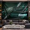 Wall Hanging Tapestry Custom NamePhiladelphia Eagles Pattern Personalized Printed Fabric Wall Decor